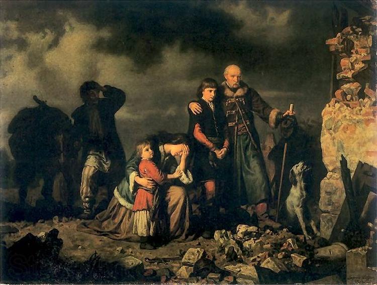 Louis Leopold  Boilly Placz na pogorzelisku po napadzie Tatarow Germany oil painting art